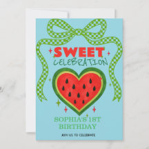 Sweet Watermelon Ribbon Summer Invitation