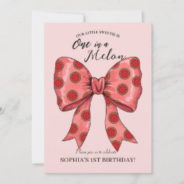 Sweet Watermelon Ribbon Summer Invitation Kaart