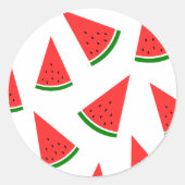 Sweet Watermelon Slice Pattern Ronde Sticker (Voorkant)