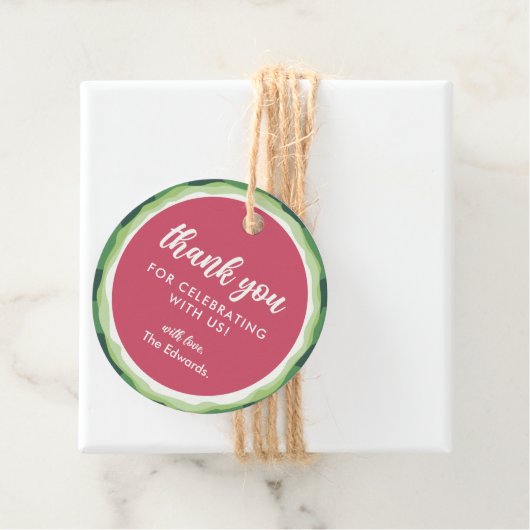Sweet Watermelon Summer Baby shower Bedankjes Labels (In situ)