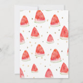 Sweet Watermelon Summer Birthday Invitation Kaart (Achterkant)