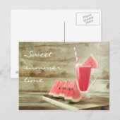 Sweet Watermelon Time - Zomer Briefkaart (Voorkant / Achterkant)