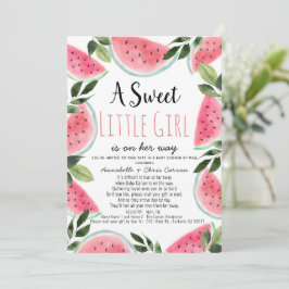 Sweet Watermelon Waterverf Baby shower per Mail Kaart