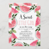 Sweet Watermelon Waterverf Virtual Baby shower Kaart (Voorkant / Achterkant)