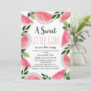 Sweet Watermelon Waterverf Virtual Baby shower Kaart