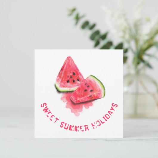 Sweet Watermelon Zomer Vakantie Kaart Aangepaste t (Staand voorkant)