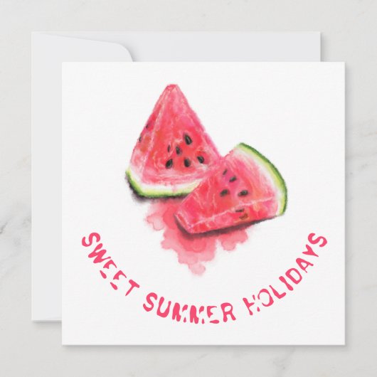 Sweet Watermelon Zomer Vakantie Kaart Aangepaste t (Voorkant)