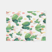 Sweet Waterverf bloeiende cactus Patroon Fleece Deken (Voorkant (Horizontaal))