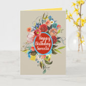Sweet Waterverf Boeket Verjaardag Kaart (Gele Bloem)