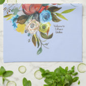 Sweet Waterverf Bouquet Periwinkle Theedoek (Gevouwen)