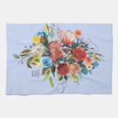 Sweet Waterverf Bouquet Periwinkle Theedoek (Horizontaal)