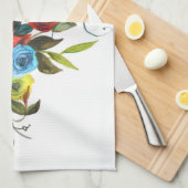 Sweet Waterverf Bouquet Simple White Theedoek (Quarter Fold)