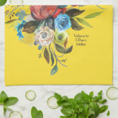 Sweet Waterverf Bouquet Yellow Theedoek (Gevouwen)