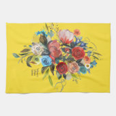 Sweet Waterverf Bouquet Yellow Theedoek (Horizontaal)