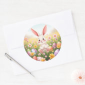 Sweet Waterverf Cartoon Easter Bunny Ronde Sticker (Envelop)