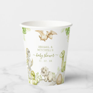 Sweet Waterverf Dinosaur Baby shower Papieren beke Bekers