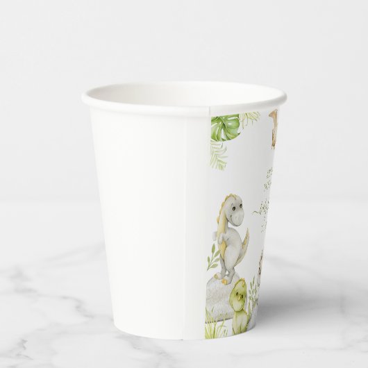 Sweet Waterverf Dinosaur Baby shower Papieren beke Papieren Bekers (Rechts)