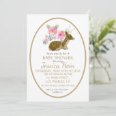Sweet Waterverf Floral Woodland Boho Baby shower Kaart (Staand voorkant)