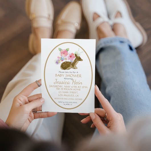 Sweet Waterverf Floral Woodland Boho Baby shower Kaart