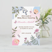 Sweet Waterverf gender onthult uitnodigingen (Staand voorkant)