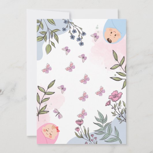 Sweet Waterverf gender onthult uitnodigingen (Achterkant)