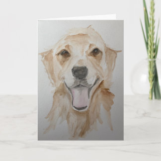 Sweet waterverf Golden Retriever Kaart