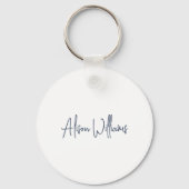 Sweet Waterverf Grey Cat gepersonaliseerd Sleutelhanger (Achterkant)