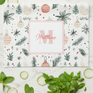 Sweet Waterverf Kerstgroen Monogrammed Theedoek