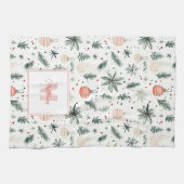 Sweet Waterverf Kerstgroen Monogrammed Theedoek (Horizontaal)