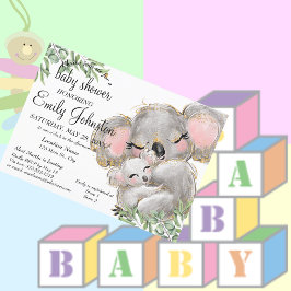 Sweet Waterverf Koala Unisex Baby shower Kaart
