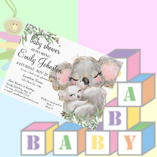 Sweet Waterverf Koala Unisex Baby shower Kaart