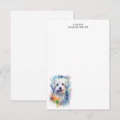 Sweet Waterverf Maltese Dog Custom Dank u Notitiekaartje (Voorkant / Achterkant)