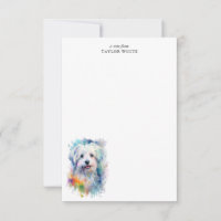 Sweet Waterverf Maltese Dog Custom Dank u