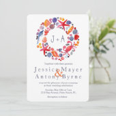 Sweet Waterverf Nautical Wreath Beach Weddenschap Kaart (Staand voorkant)
