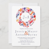 Sweet Waterverf Nautical Wreath Beach Weddenschap Kaart (Voorkant)