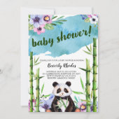 Sweet Waterverf Panda en Bamboe Baby shower Kaart (Voorkant)