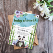 Sweet Waterverf Panda en Bamboe Baby shower Kaart