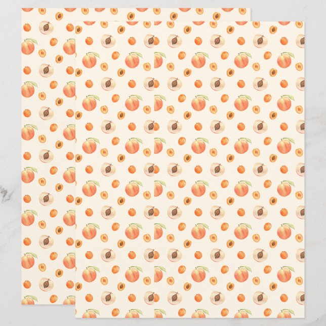 Sweet Waterverf Peach Patroon (Voorkant / Achterkant)