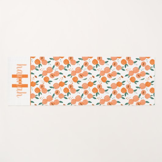 Sweet Waterverf Peach Patroon | Monogram Yoga Mat (Voorkant (horizontaal))