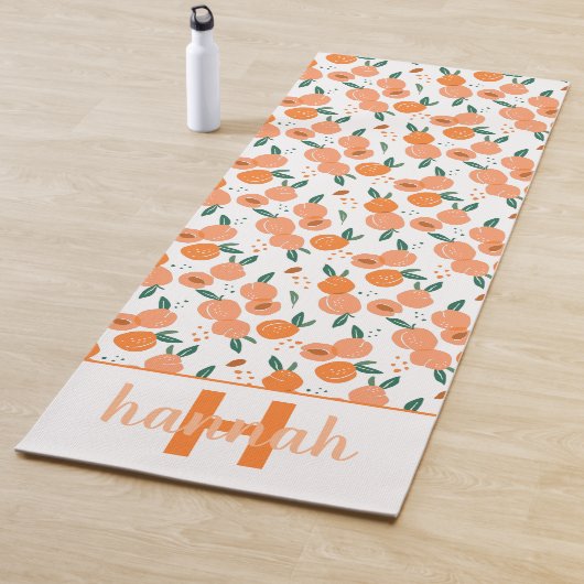 Sweet Waterverf Peach Patroon | Monogram Yoga Mat (In situ)