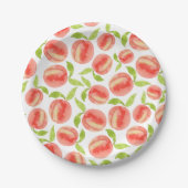 Sweet Waterverf Peach Patroon Papieren Bordje (Voorkant)
