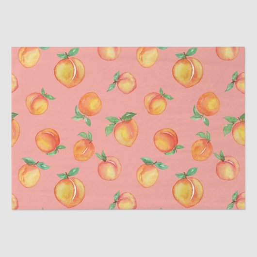 Sweet Waterverf Peach Patroon Tissuepapier (Voorkant)