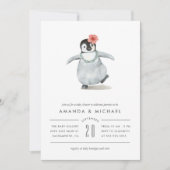 Sweet Waterverf Penguin Baby shower Kaart (Voorkant)