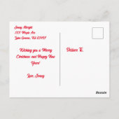 Sweet Waterverf Poedel en kerstgroeten Briefkaart (Achterkant)