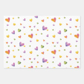 Sweet Waterverf Rainbow Hearts Pattern Inpakpapier Vel (Voorkant 3)