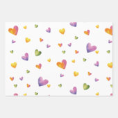 Sweet Waterverf Rainbow Hearts Pattern Inpakpapier Vel (Voorkant)
