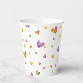 Sweet Waterverf Rainbow Hearts Pattern Papieren Bekers (Links)