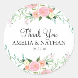 Sweet Waterverf Roze Peach bruiloft Sticker