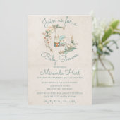 Sweet Waterverf Rustic Animals Baby shower Kaart (Staand voorkant)