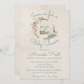 Sweet Waterverf Rustic Animals Baby shower Kaart (Voorkant / Achterkant)